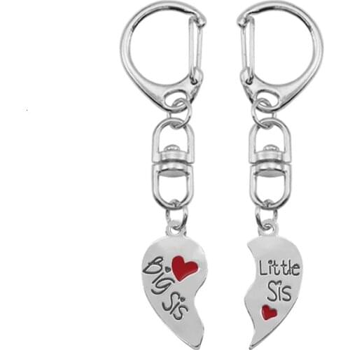 Little Sisters Big Sisters Keychain 2 Pcs/set Metal Keychain Suitable For Girls Fashion Charm Pendant Gift Dropshipping