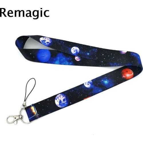 20pcs Universe Moon Neck Strap Lanyard keychain Mobile Phone Strap ID Badge Holder Rope Key Chain Keyring cosplay Accessory Gift