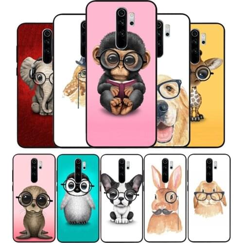 Spectacle animal black Phone Case For Xiaomi Redmi note 9 8 7 6 5 4 Pro S for redmi 4A 4X 5 Plus 5A 7A Cover