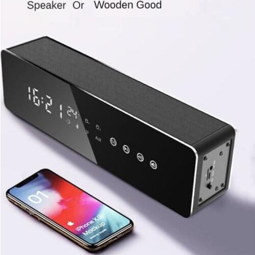 Wooden bluetooth speaker wireless dual speakers portable high-power subwoofer computer wireless audio home theater clock speaker