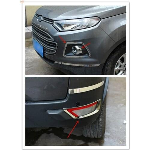 For Ford Ecosport 2013-2018 ABS Chrome front and rear fog lights decorative frame anti-scratch protection car accessories