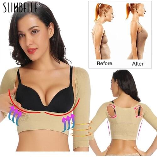 Women Arm Shaper Slimming Body Shaper Shoulder Underwear Back Posture Corrector Humpback Prevent Power Stone Raise Chest Lifter