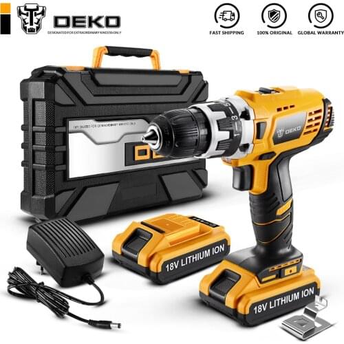 DEKO 20V MAX Cordless Drill,40N.M Electric Screwdriver with 3/8" Keyless Chuck,2 Variable Speed,18+1 Torque Setting,Fast Charger