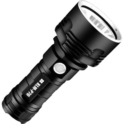 P70 Flashlight LED High Power USB Rechargeable Flashlight Super Bright Aluminum Torch for Outdoor (Not Include Battery)