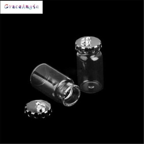 GraceAngie 5pcs Hollow Iron Cover Transparent Wishing Bottles Women Wedding Handmade Crafts DIY Jewelry Accessory