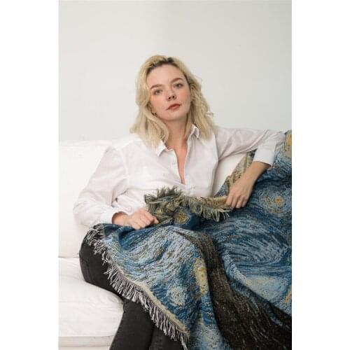 Cotton Van Gogh Star Blanket Starry Night Thick Blanket Bedroom Bedspread Tablecloth Tapestry Home Decor Hanging Blanket