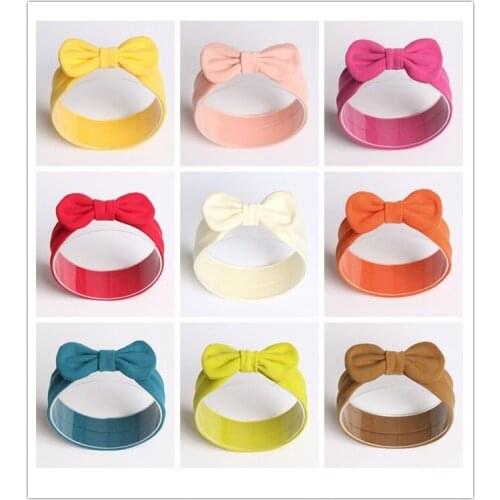 Boutique 10pcs Fashion Solid Hair Bow Newborn Headbands Cute Rabbit Ears Bow Tie Soft Hairbands Photography Drops Headwear
