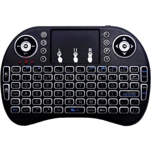 4B/3B+ Touchpad Keyboard and Mouse Wireless Mini Keyboard and Mouse 2.4G Free Drive with Colorful Backlight