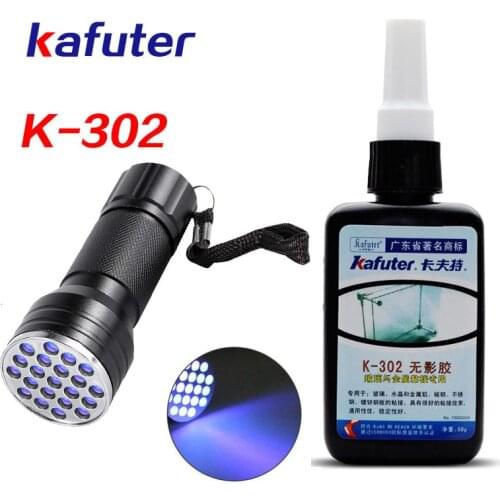 Strong 50ml Kafuter UV Glue UV Curing Adhesive K-302+21 LED UV Flashlight UV Curing Adhesive Crystal Glass and Metal Bonding
