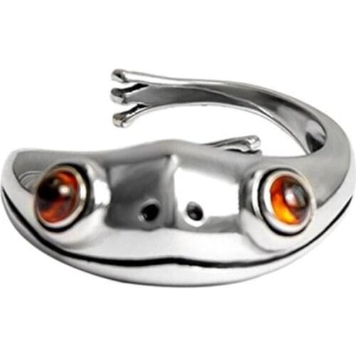 Cute Frogs Ring Fashion Couple Personality Animal Opening Ring Size Adjustable Ring Valentines Day Hand Accessories Gift