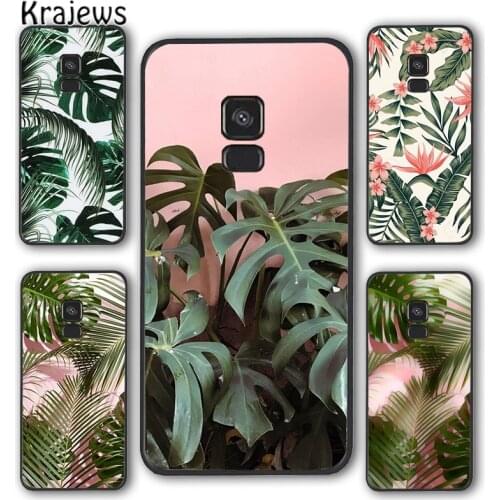 Krajews Monstera Flower Tropical Green Leaves Phone Case For Samsung Galaxy S5 S6 S7 S8 S9 S10 E lite S20 plus ultra Note shell