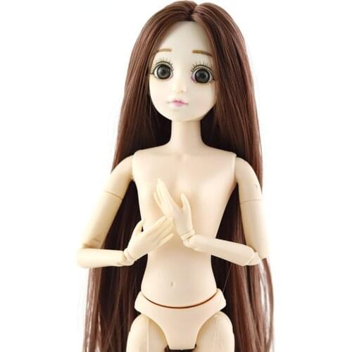 30cm 11/20 Movable Joints Dolls Toys Cute 3D Eyes Head Female Naked Nude Doll with Body Fashion Big Eyes Dolls Toy For Girls