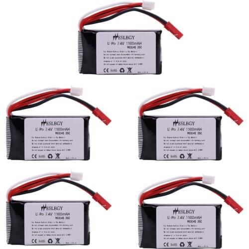 7.4V 2S lipo Battery For Wltoys V353 A949 A959 A969 A979 k929 7.4v 1100mah 903048 Drone Battery For RC toys Car Helicopter parts
