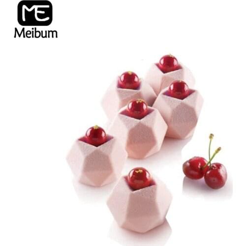 Meibum Silicone Cake Mold Mousse Pastry Set Diamond Polygonal French Dessert Tray Muffin Cupcake Baking Tools Candle Mould
