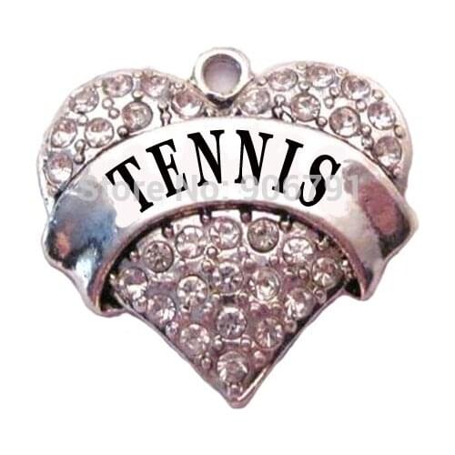 Multicolor! 100pcs a lot rhodium plated fashion TENNIS Crystal Heart Pendant accessories