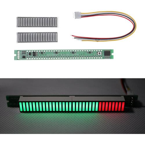 DIY 32 LED Music Electrical Level Indicator VU Meter Audio Level Meter Kit For Amplifier Board Adjustable Light Speed Board AGC