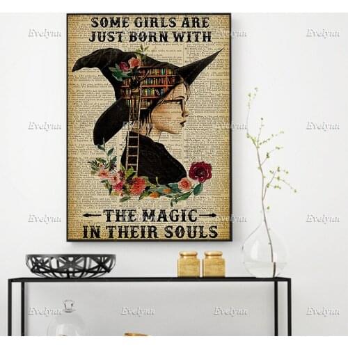 Some Girls are Just Born With The Magic In Their Souls Poster,Love Reading Book,Wall Art Prints Home Decor Canvas FloatingFrame