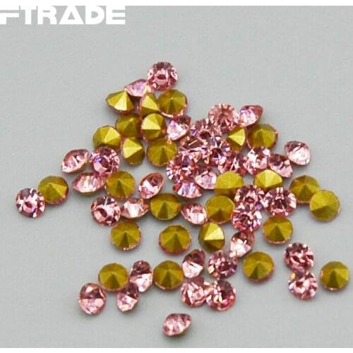 New SS6-SS20 Light pink Color Point Back Rhinestones 1440pcs/bag Crystal Chaton Glue Beads Stones for Nail Art Craft Gems