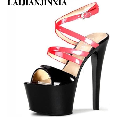 New Womens Platform Sandals Pole Dancing Shoes 17cm High Heels Shoes Night club Party Dance Shoes