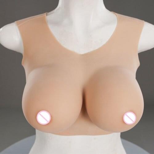 Huge Fake Boobs Enhancer Round Collar Silicone Breast Forms Fake Breast For Shemale Transgender Crossdressing Pechincha Drag S