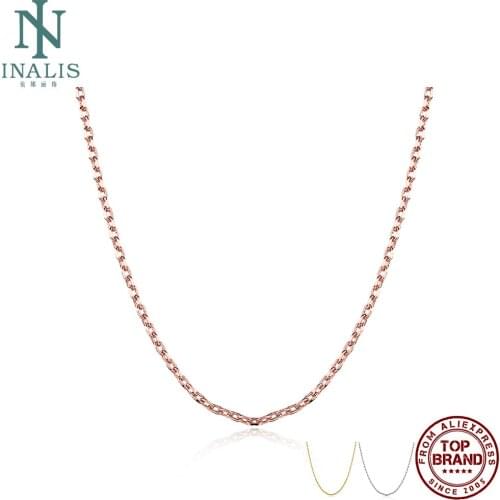INALIS Necklace For Women Simple Design Copper Chains 3 Colors Female Necklace Fancy Collocation DIY Fashion Jewelry Wholesale