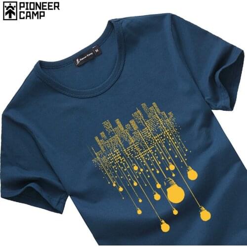 Pioneer Camp summer short t shirt men brand clothing high quality pure cotton male t-shirt print tshirt men tee shirts 522056