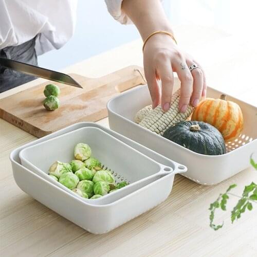 Plastic drain basket kitchen sink three-piece household vegetable basket creative fruit bowl vegetable basket