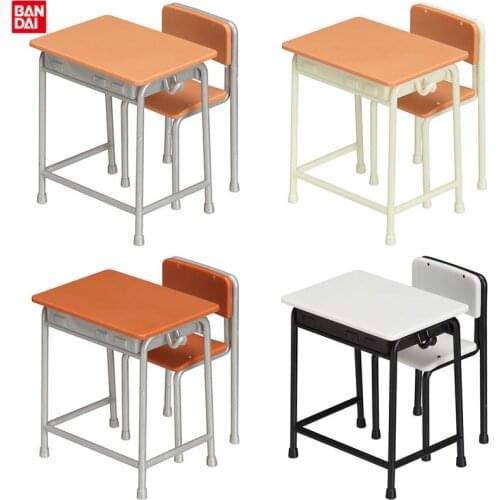 Bandai Genuine Assembled Model Series Gacha 1/12 Proportion School Classroom Desks and Chairs Anime Action Figures Model Toys