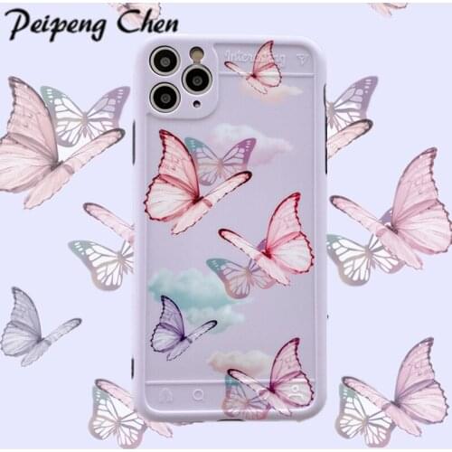 Transparent Case For iPhone 11 Pro MAX XR X XS Max 10 Cartoon Animal Butterfly Silicone Phone Cases For iPhone 7 8 Plus Cover