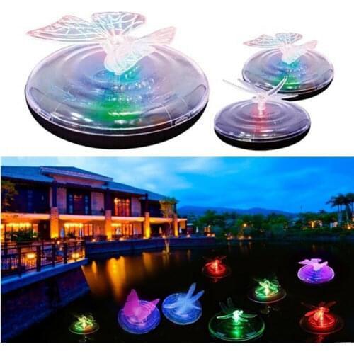 Solar Led Float Lamp RGB Color Change Butterfly/Dragonfly Pool Light Solar Water Drift Lamp Garden Fountain Pool Water Light