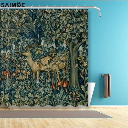 William Morris Greenery Decorative Fabric Shower Curtain