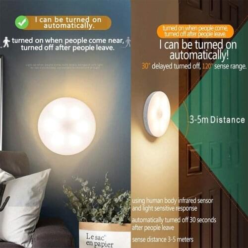 USB Charging Human Body Induction Night Light Energy Saving Mini Lamp Bedroom Lighting Mini Energy Saving LED Sensor Lamp