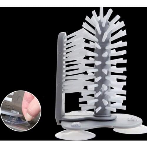 1pc PP Suction Wall Lazy Cup Brush Glass Cleaning Brush Kitchen 360 degree Rotating Water Cup Tea Cup Brush Cup Teacup Brush
