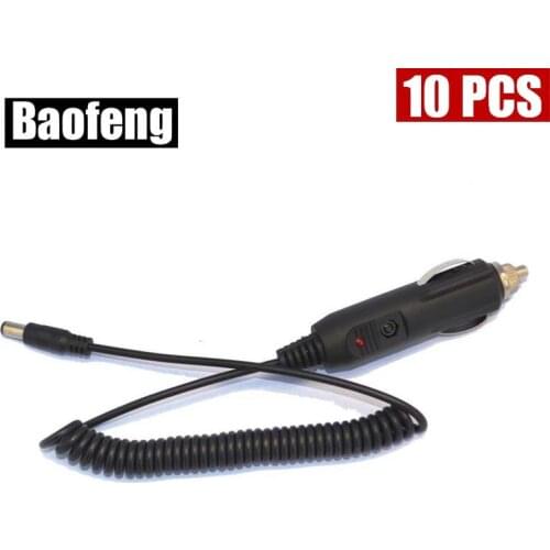 10PCS 12V DC Travel Car Charger Cable for BaoFeng UV-5R TYT TH-F8 Radio