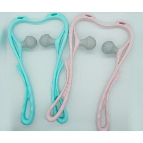 2Pcs Plastic Pressure Trigger Point Therapy Neck Massager 2 Colors Neck Massage Tool for Neck Shoulder Muscle Pain Relief