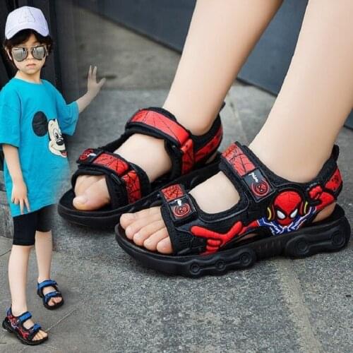 2021 new Summer Kid Shoes Brand Baby Boy Cartoon Spiderman Sandals Orthopedic Sports PU Leather Girls Soft Toddler Beach Sandal