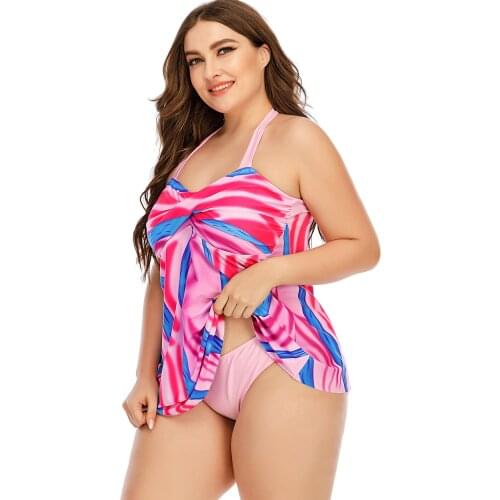 2021 Skirt Split Large Size European and American Style Fresh Womens Swimsuit Spot Swimwear Plus Size Swimwear Women