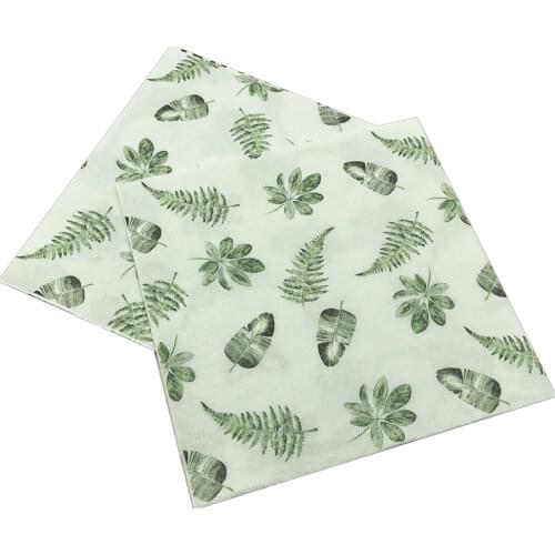 33*33cm 20 Pcs/lot Leaves Color Printed Napkin Restaurant Hotel DIY Birthday Wedding Party Square Folding Paper Towels Decor