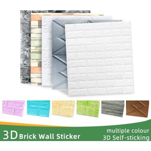35x35cm 3d Brick Wall Stickers Diy Self Adhensive Decor Foam Waterproof Wall Covering Wallpaper for Tv Background Room Deco