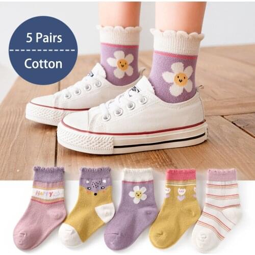 5 Pairs/lot Infant Baby Toddler Socks For Kids Girls Cotton Cartoon Comfort Cute Newborn Boys Socks Baby Clothes Accessories