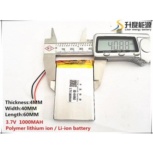 5pcs [SD] 3.7V,1000mAH,[404060] Polymer lithium ion / Li-ion battery for TOY,POWER BANK,GPS,mp3,mp4,cell phone,speaker