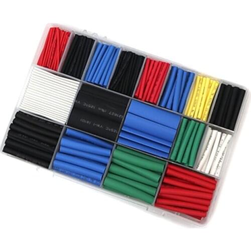 670pcs Heat Shrink Sleeving Tube Tube Assortment Kit Electrical Connection Electrical Wire Wrap Cable Waterproof Shrinkage 2:1