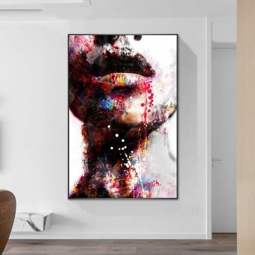 Abstract Graffiti Art Canvas Posters And Prints Half Face Street Art Canvas Paintings on the Wall Art Pictures For Living Room