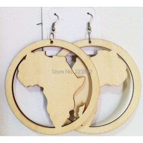 Free shipping New Design Natural Round Africa Wooden Earring
