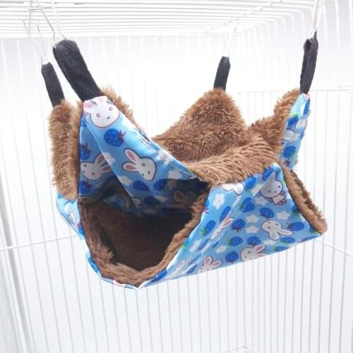 Large Pet Birds Hamster Hanging House Small Animals Squirrel Cotton Hammock Beds Nesters Double Layer Rat Squirrel Warm House