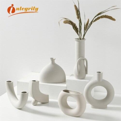 INTEGRITY Nordic Ins Ceramic Vase Home Decoration Ornaments Crafts Vegetarian Ceramic Flower Pot Art Vases Home Decoration Good