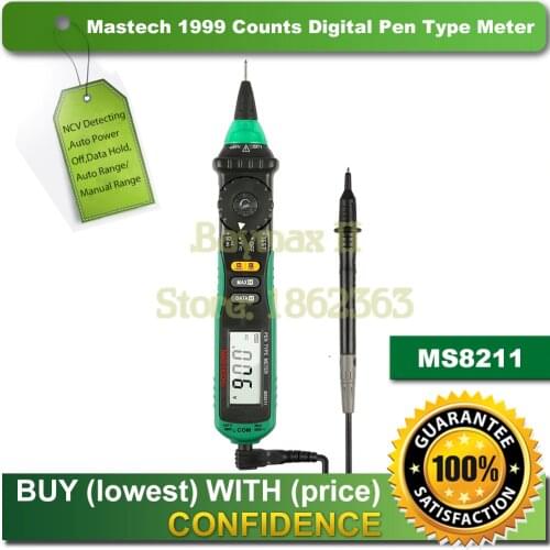 Mastech MS8211 Pen-Type Auto-Ranging Digital Multimeter with Non-contact AC Voltage Detector