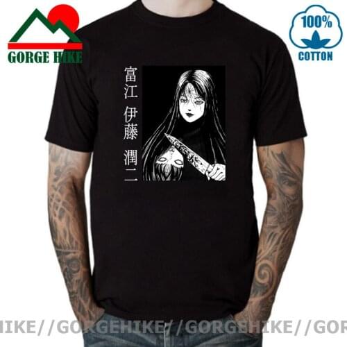Junji Ito Men T Shirt Tomie Japanese Kago Manga Horror Tomie Harajuku Crazy Tshirt Short Sleeve T-Shirts Cotton EU Size Tee Tops