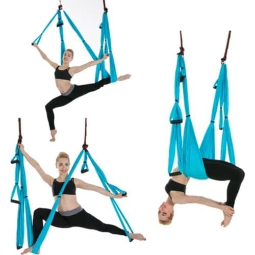 6 handle Anti-Gravity yoga hammock fabric Yoga Flying Swing Traction Device Yoga hammock set Equipment for Pilates body shaping
