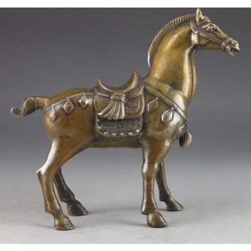 Collectible Decorated Handwork Copper Hammered Steed Statue